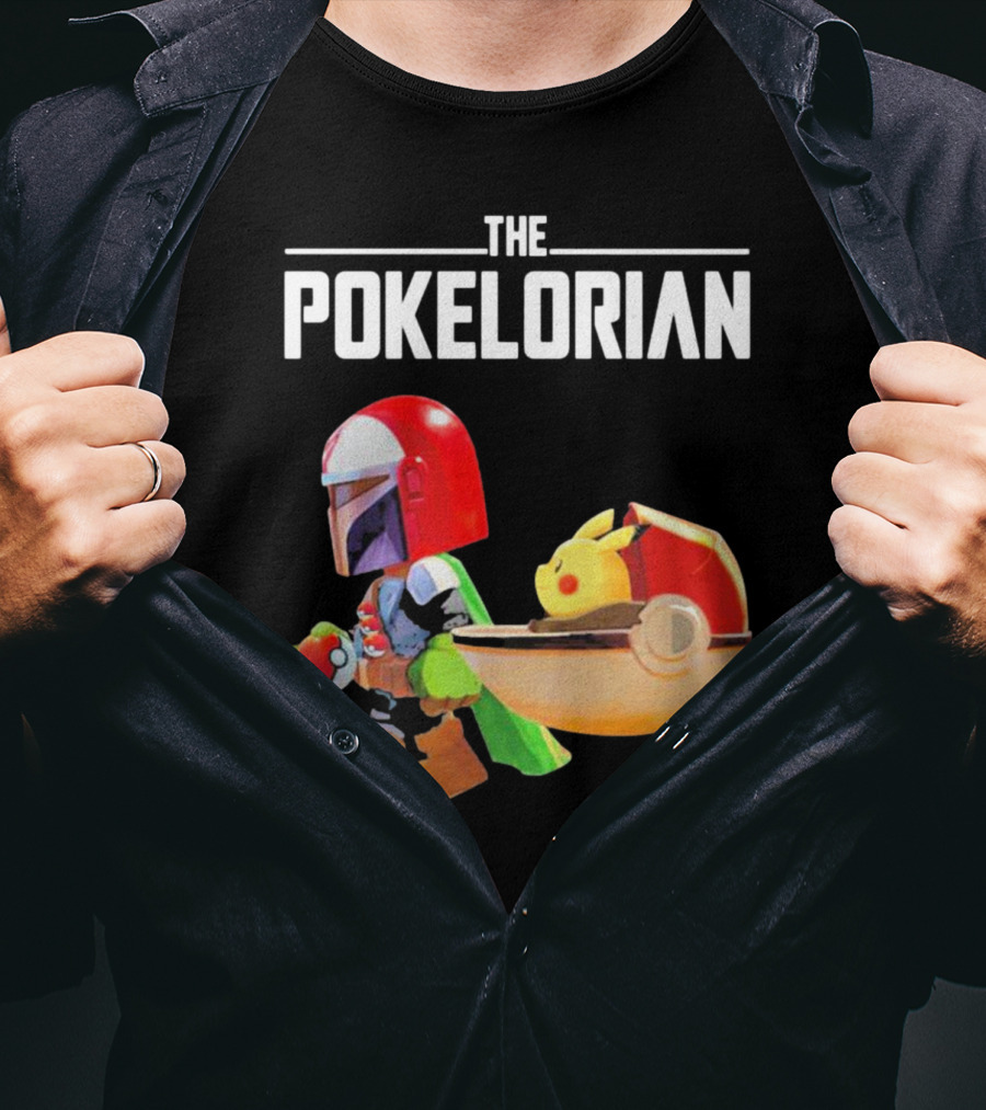 THE POKELORIAN Pikachu Yoda Parody Pop Culture Crossover T-Shirt