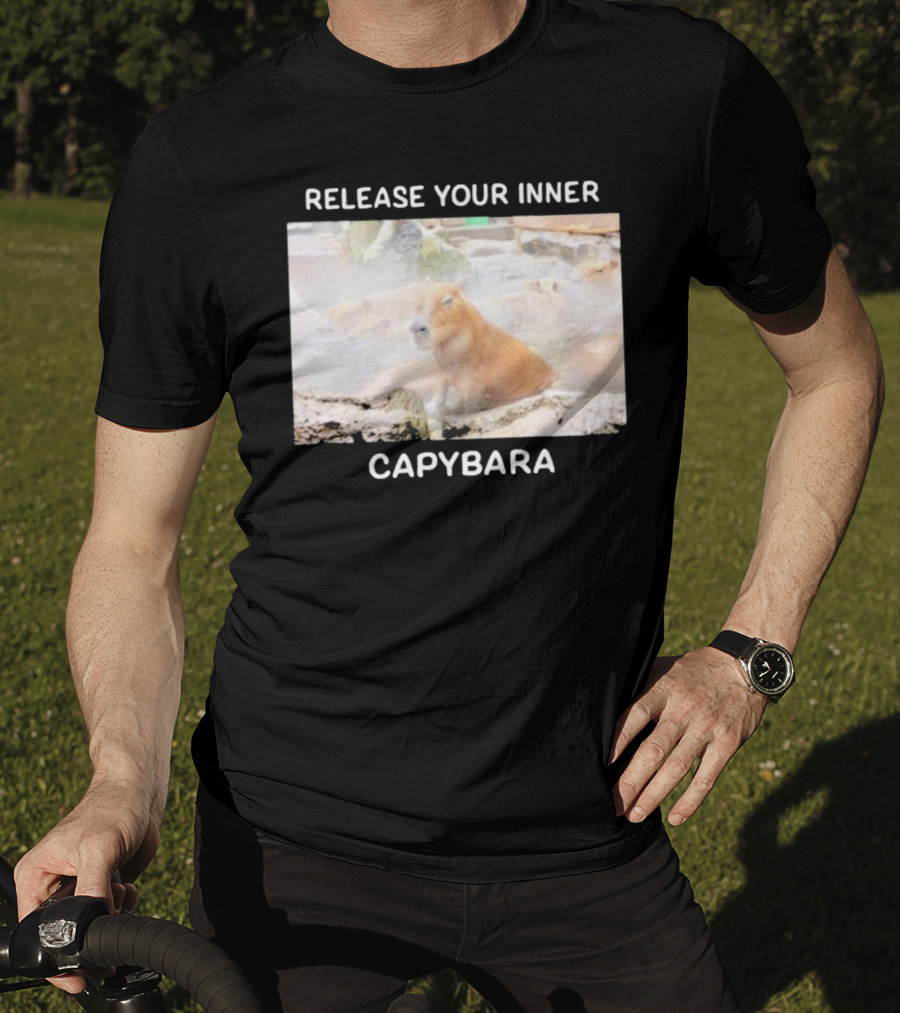 Gaijin Mommy Relaxation Vibes Release Your Inner Capybara Hot Springs T-Shirt
