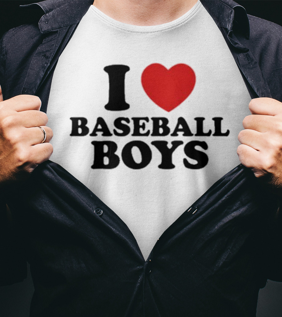 I Love Heart Baseball Boys T-Shirt
