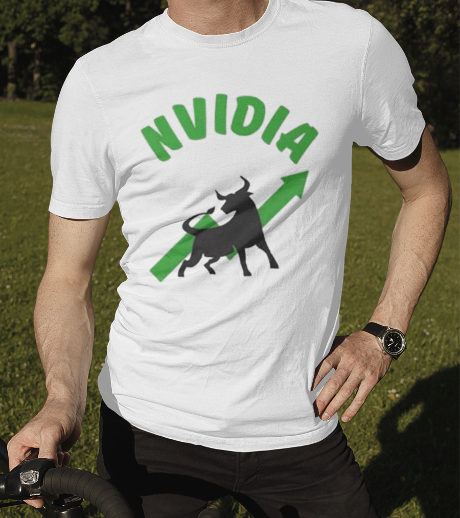 Nvidia Stock Bullish With Upward Arrow And Bull T-Shirt