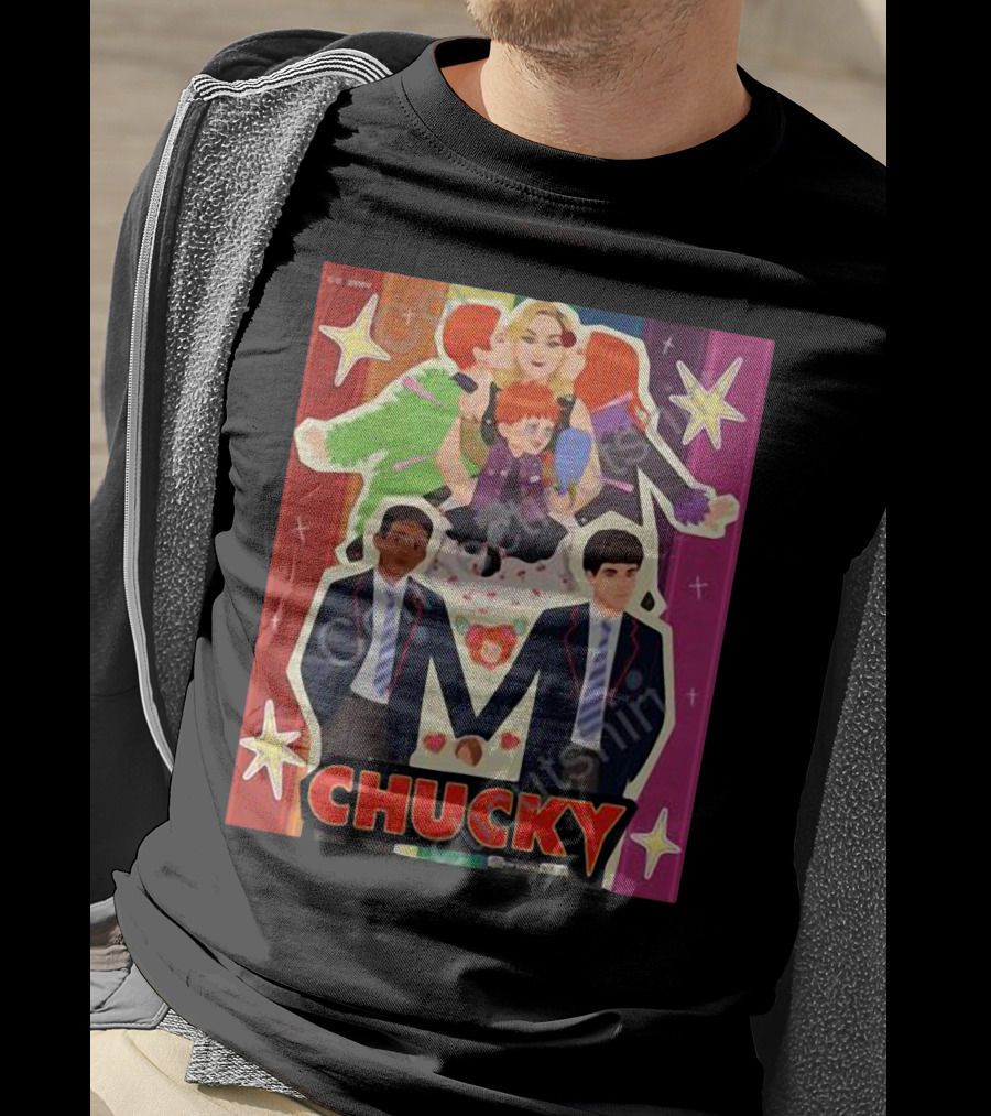 Chucky Pride Rainbow Characters Holding Hands Nbcu T-Shirt