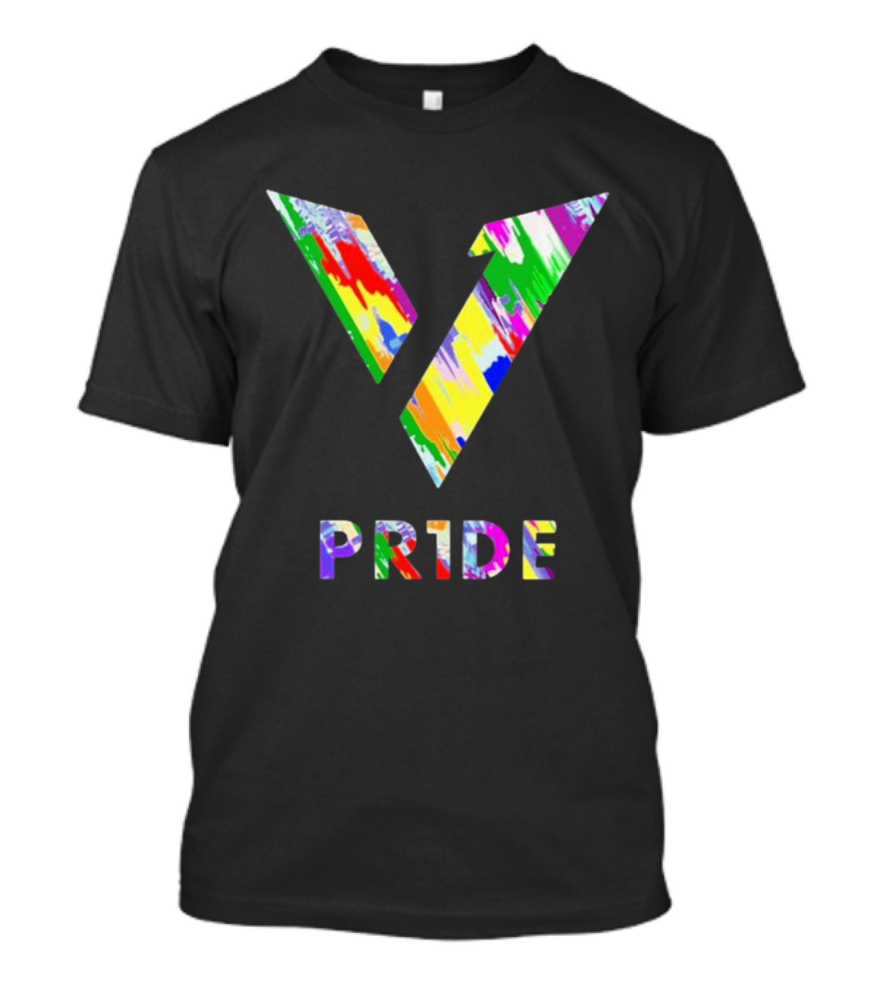 Love Is Love Version1 V Pride Rainbow Paint Splatter T-Shirt