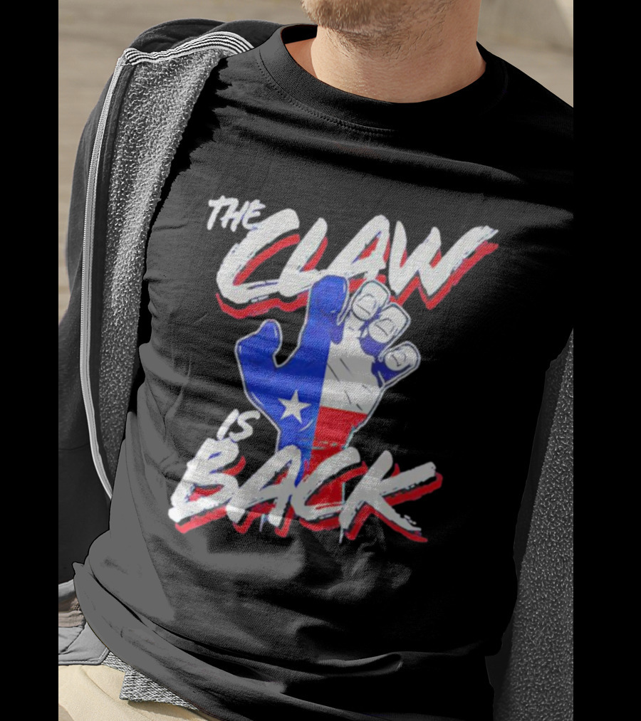 The Claw Is Back Texas Baseball Flag Fist T-Shirt