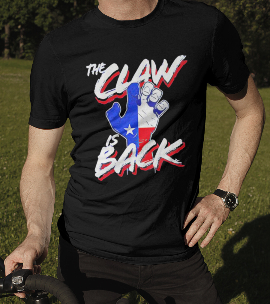 The Claw Is Back Texas Baseball Flag Fist T-Shirt