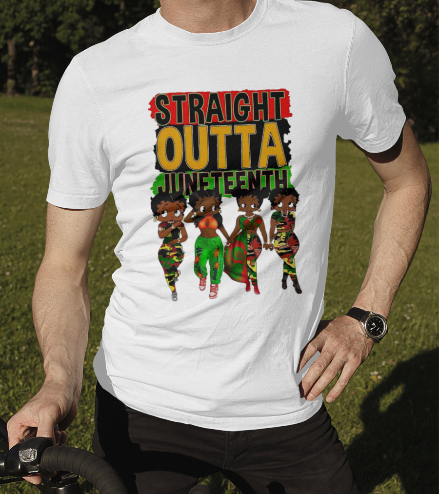 Straight Outta Juneteenth Black Women Celebration Fashion T-Shirt
