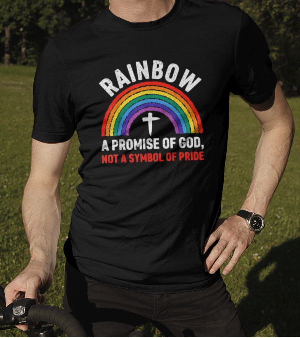 Rainbow Cross A Promise Of God Not A Symbol Of Pride T-Shirt