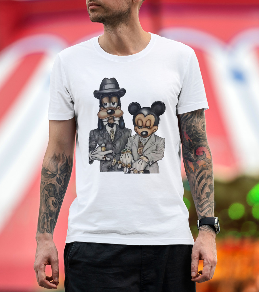 90s Hip Hop Dancehall Soca Junkie Mickey Mouse Goofy Fashion T-Shirt