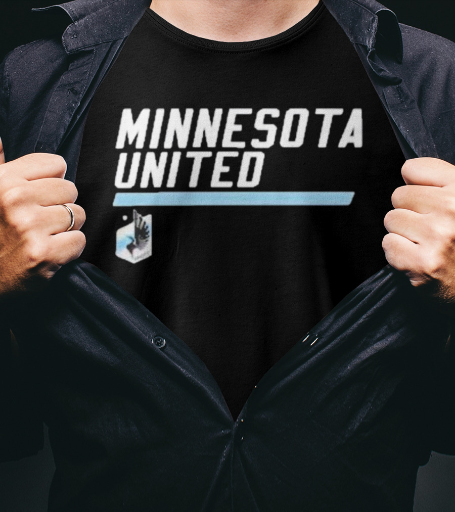 Minnesota United FC Logo With Blue Slant And Text T-Shirt