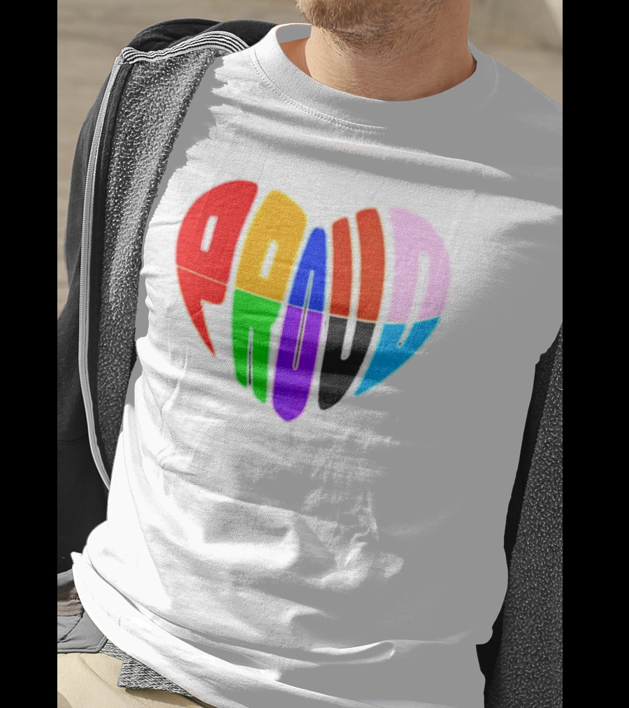 Proud Progress Heart Rainbow Colors T-Shirt
