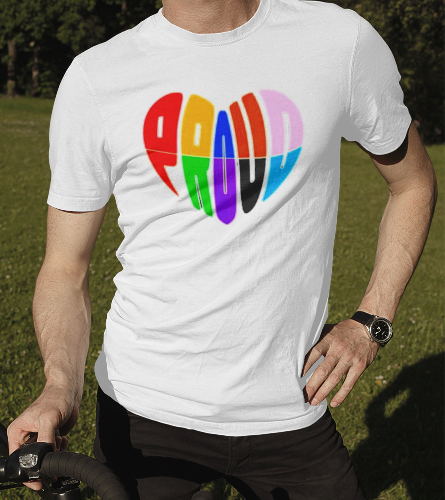 Proud Progress Heart Rainbow Colors T-Shirt