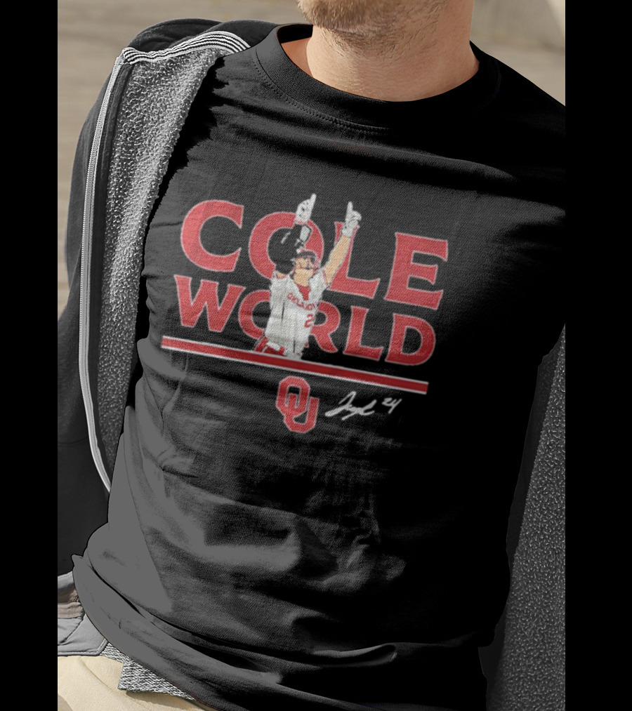 Oklahoma Softball Cole World Jayda Coleman OU Signature 24 T-Shirt
