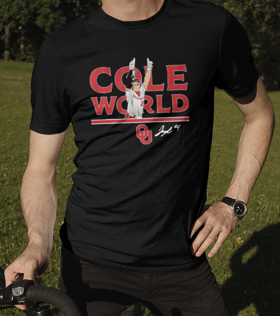 Oklahoma Softball Cole World Jayda Coleman OU Signature 24 T-Shirt