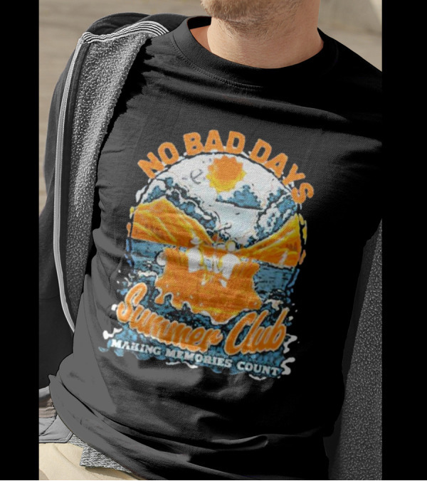 The Hockey Guys No Bad Days Summer Club Making Memories Count Adirondack Lakeside Scene T-Shirt