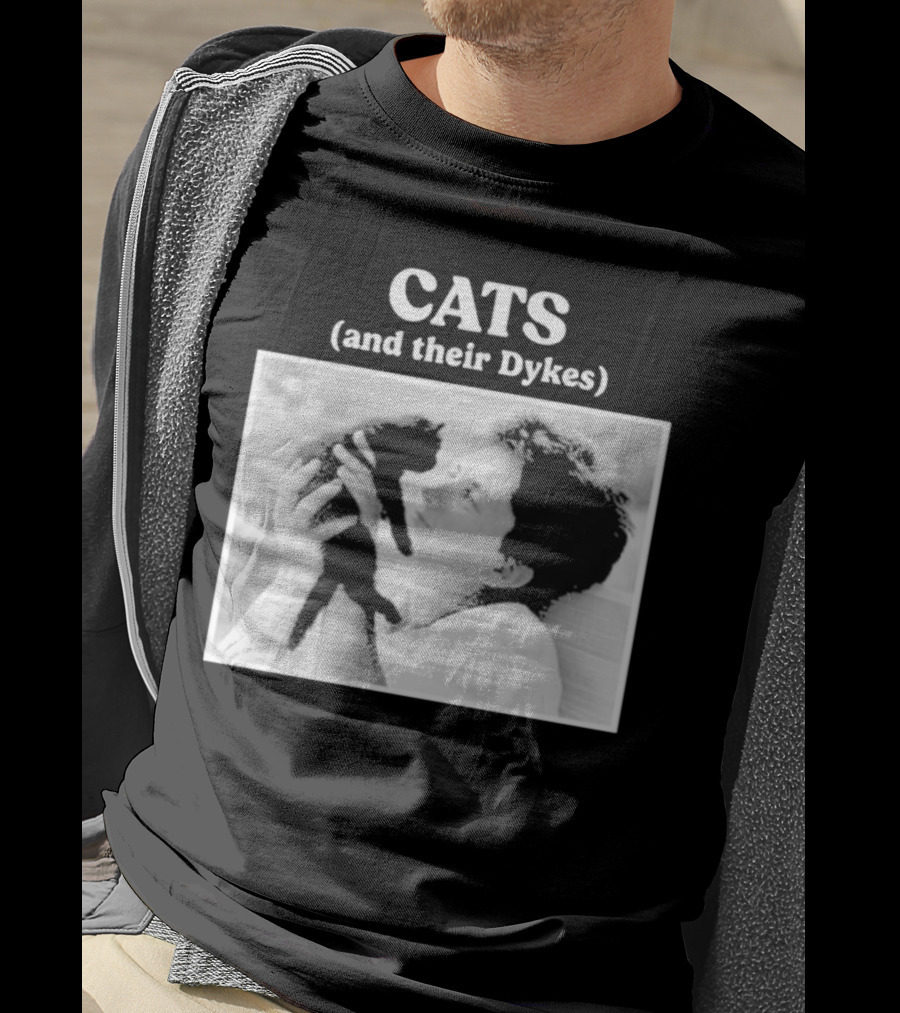 CATS And Their Dykes Black And White Image T-Shirt