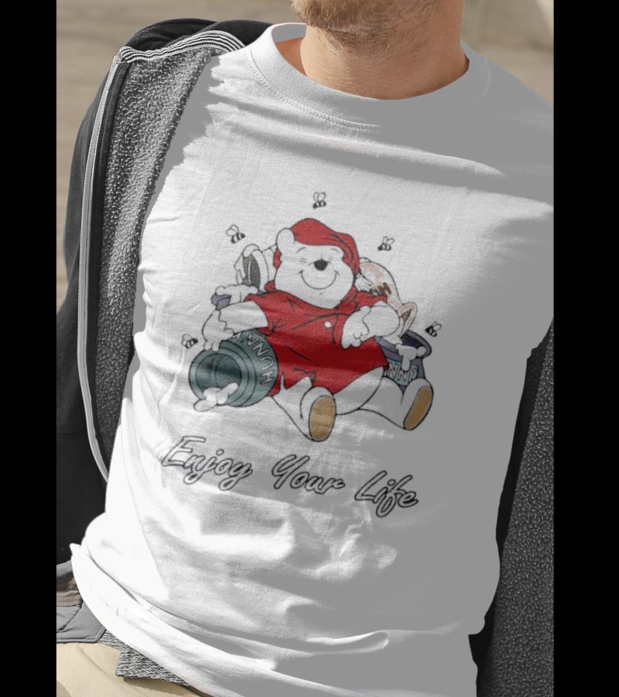 Bear Enjoy Your Life Hunny Pots Red T-Shirt