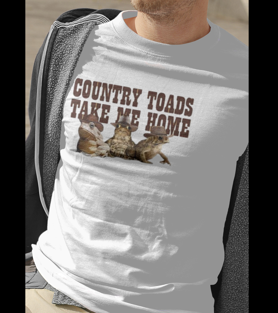 Country Toads Take Me Home Frogs Cowboy Hats T-Shirt