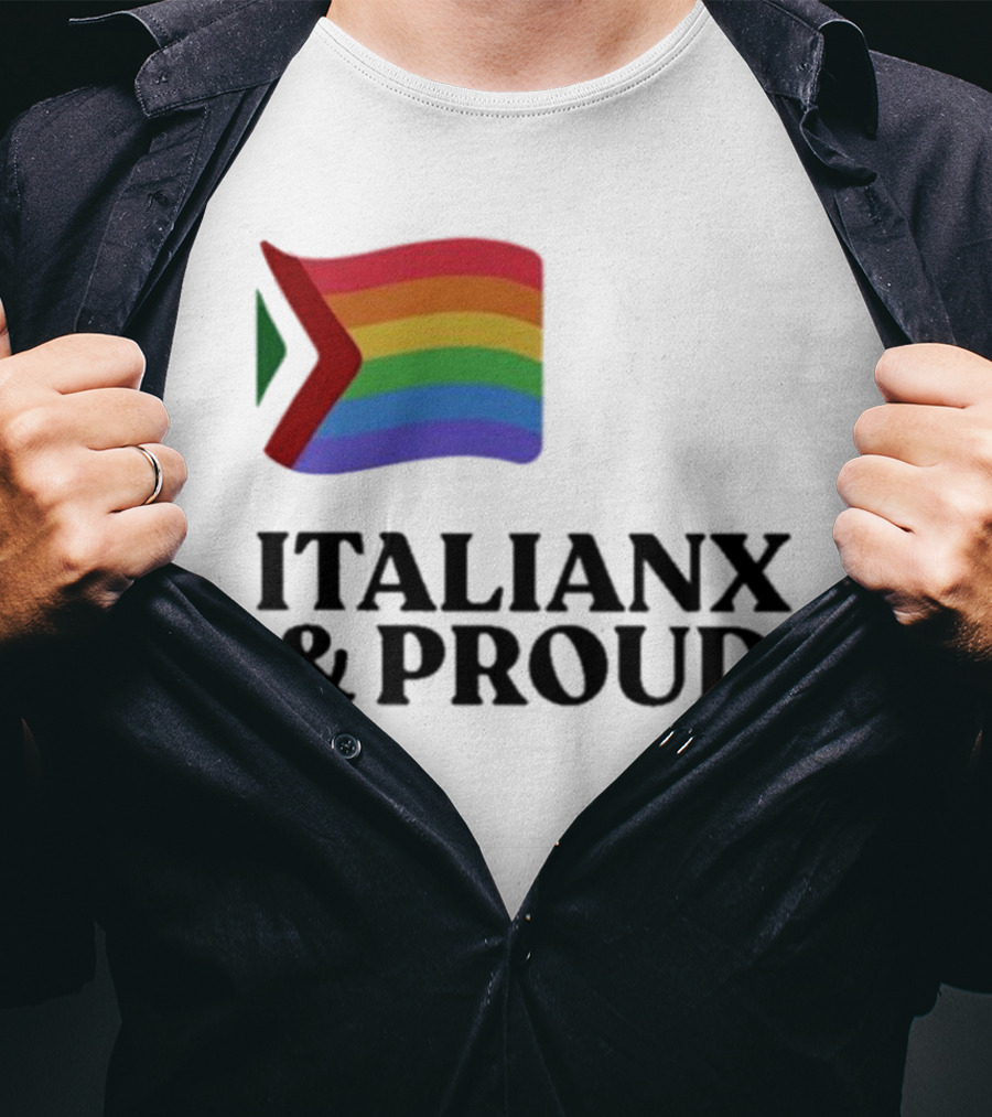 Italianx And Proud Rainbow Flag Pride T-Shirt