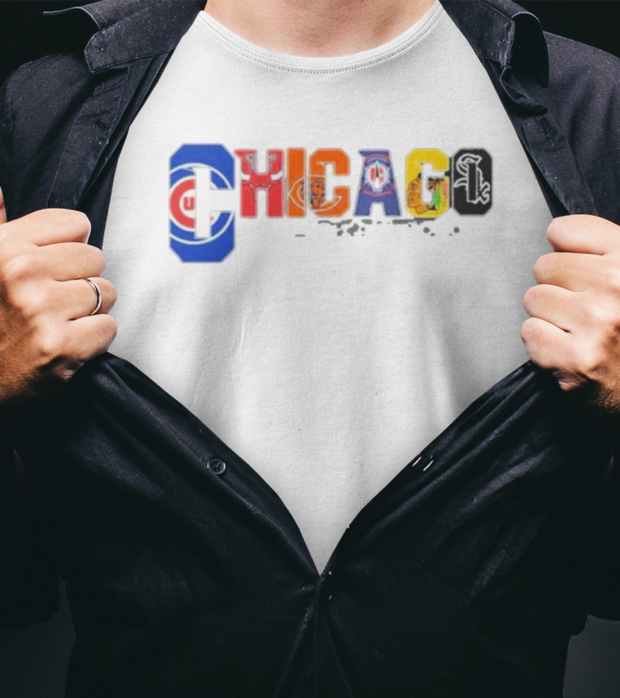 Chicago Sports Teams Logos Collage T-Shirt