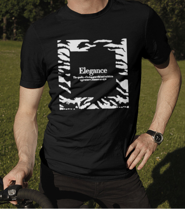 Elegance The Quality Of Being Graceful And Stylish In Appearance Manner Or Style Zebra Stripe Border T-Shirt
