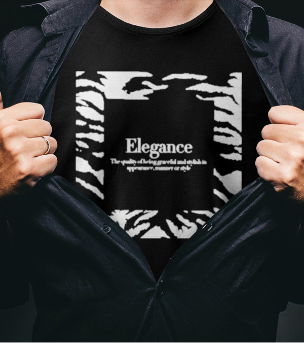 Elegance The Quality Of Being Graceful And Stylish In Appearance Manner Or Style Zebra Stripe Border T-Shirt