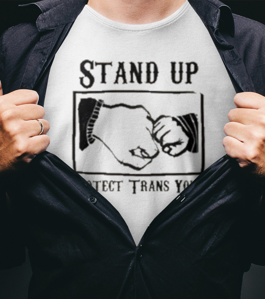 Stand Up Protect Trans Youth Fist Bump Solidarity T-Shirt