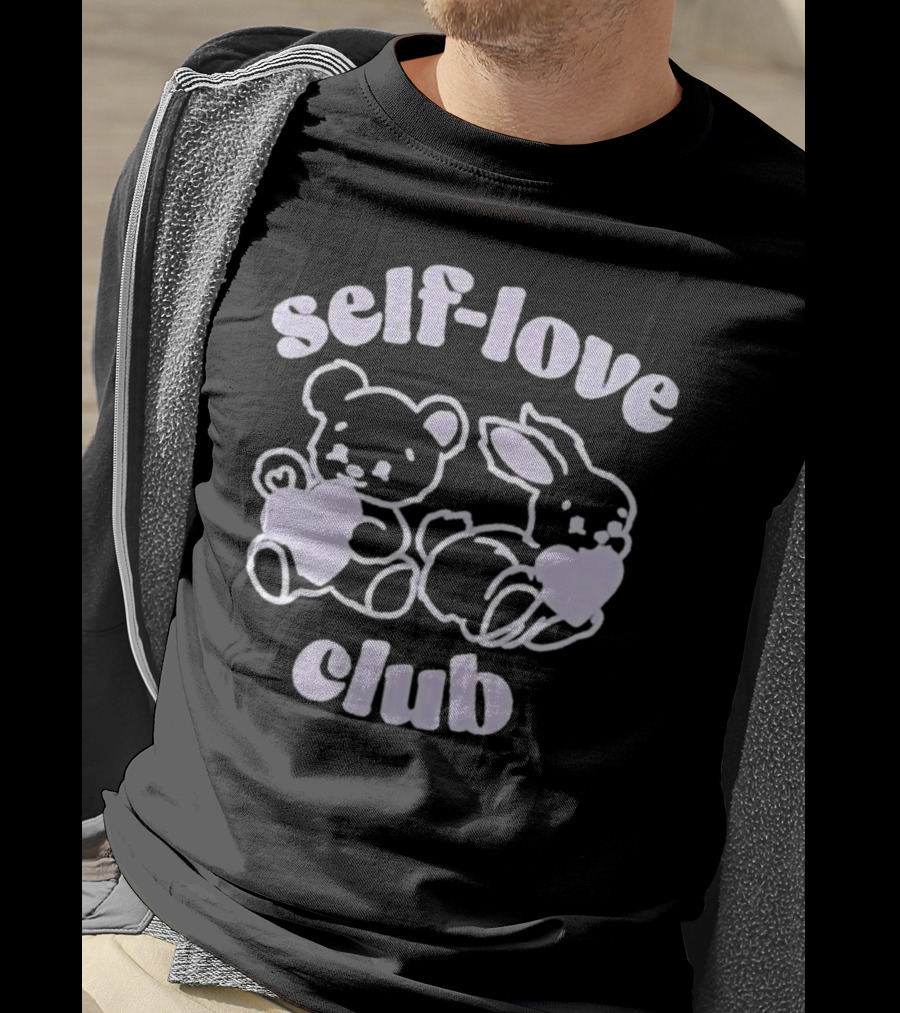Self-Love Club Bear And Bunny Hearts T-Shirt