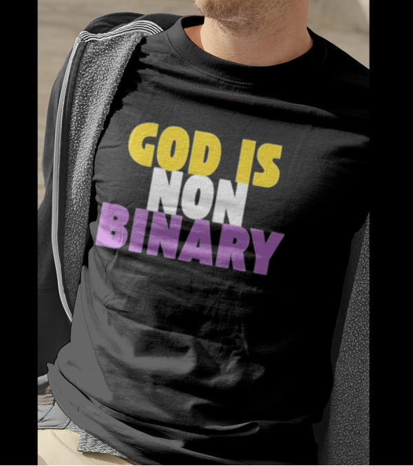 John Pavlovitz God Is Non-Binary Statement In Yellow, White, And Purple T-Shirt