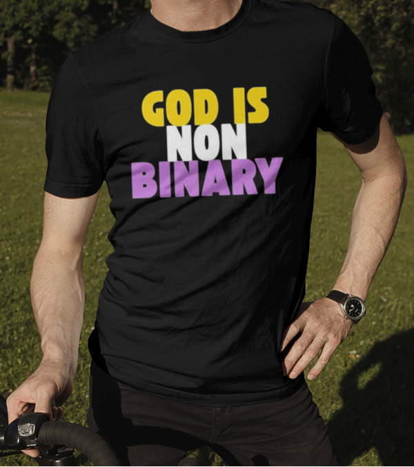 John Pavlovitz God Is Non-Binary Statement In Yellow, White, And Purple T-Shirt