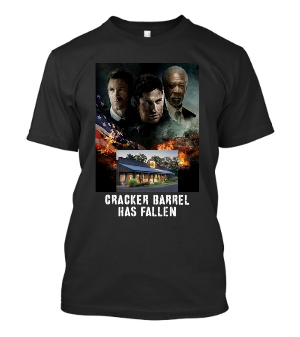 Cracker Barrel Has Fallen Action Movie Parody With Explosive Backdrop T-Shirt