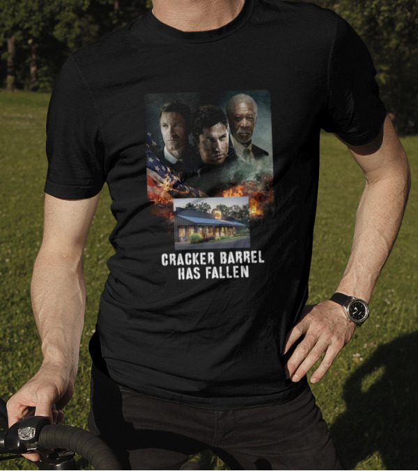 Cracker Barrel Has Fallen Action Movie Parody With Explosive Backdrop T-Shirt