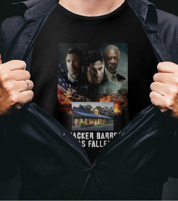 Cracker Barrel Has Fallen Action Movie Parody With Explosive Backdrop T-Shirt