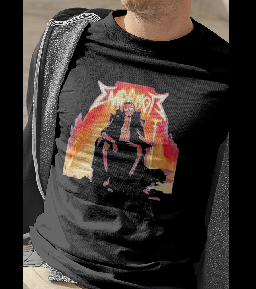 Don Temp Emperor Throne With Gothic Style Flames And Cape T-Shirt
