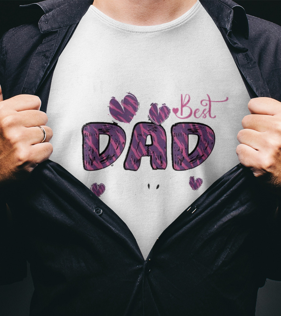 The Best Dad Ever Father's Day Hearts T-Shirt
