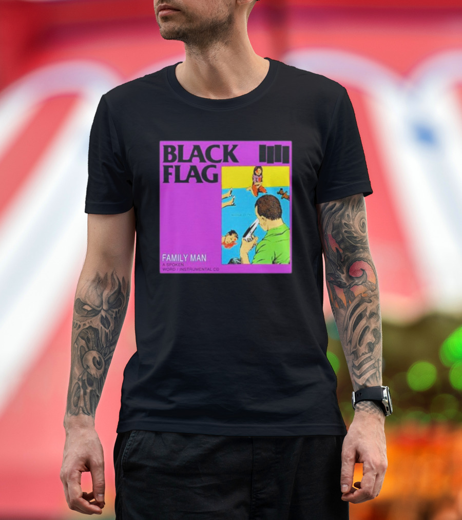 Black Flag Family Man Spoken Word Instrumental CD Album T-Shirt