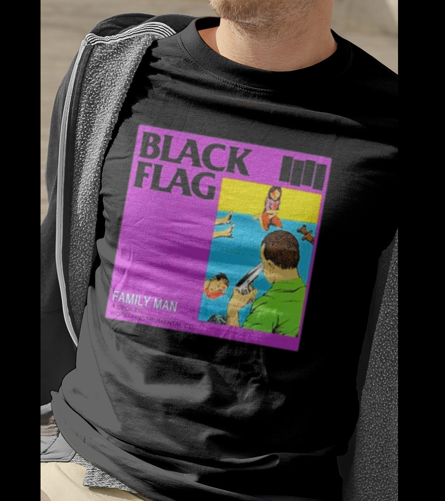Black Flag Family Man Spoken Word Instrumental CD Album T-Shirt