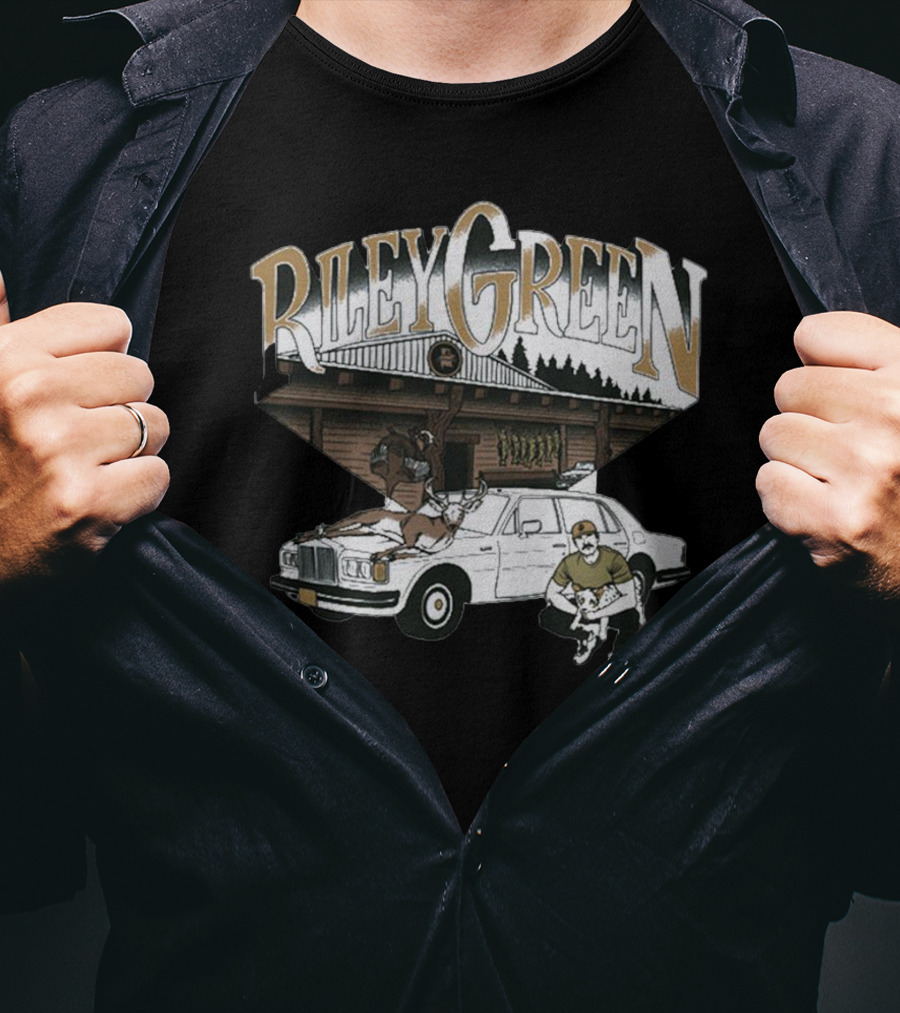 Riley Green Rustic Cabin Car Scene T-Shirt
