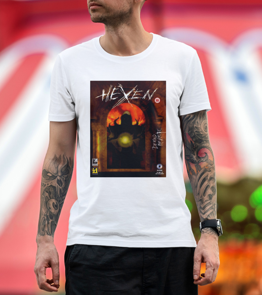 Hexen Beyond Heretic Video Game Cover Phil Spencer Wearing T-Shirt