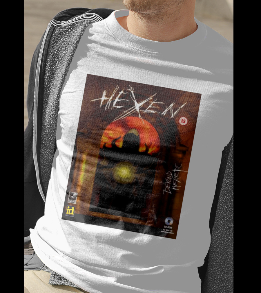 Hexen Beyond Heretic Video Game Cover Phil Spencer Wearing T-Shirt
