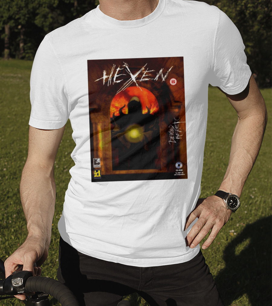 Hexen Beyond Heretic Video Game Cover Phil Spencer Wearing T-Shirt