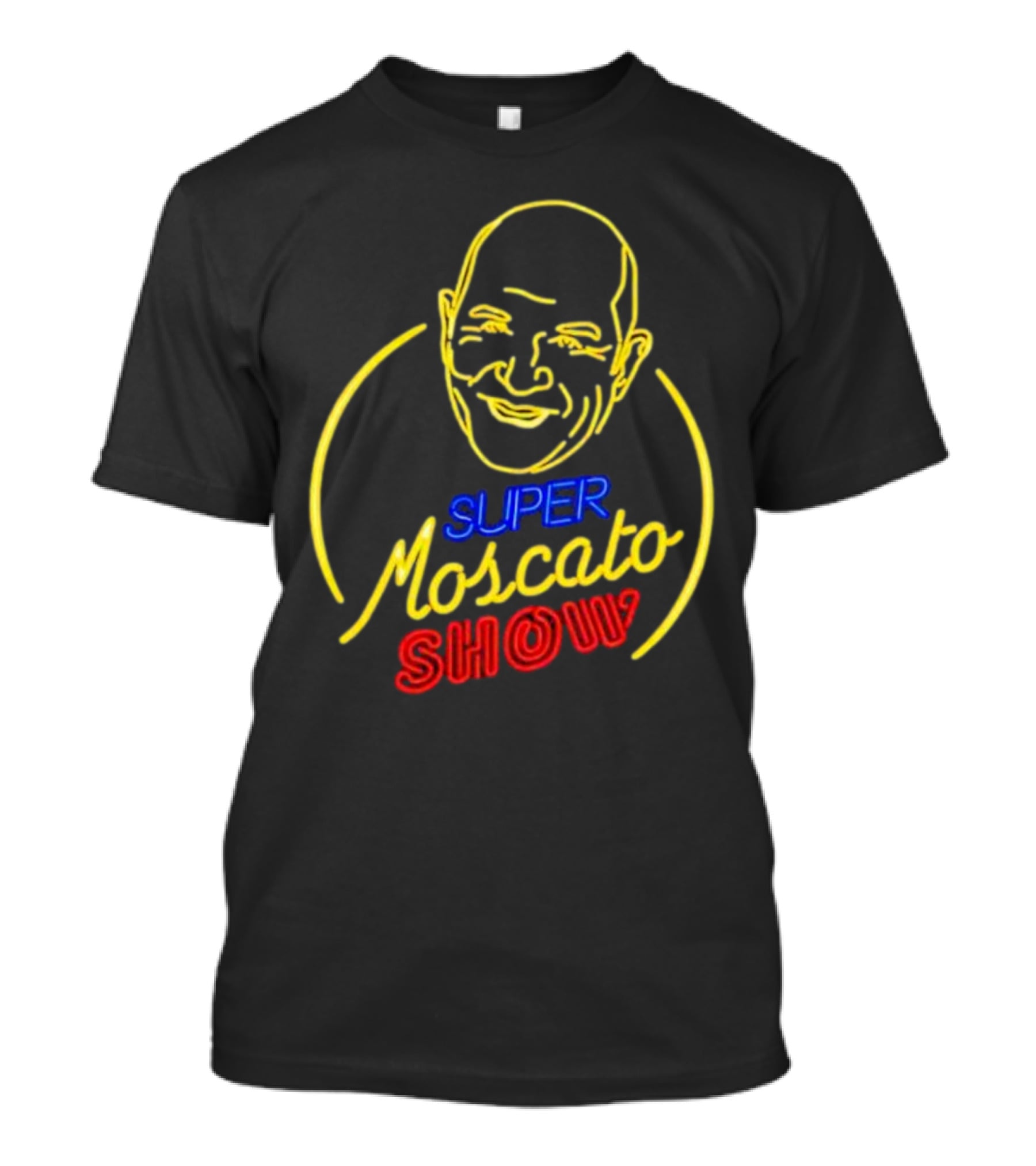 Super Moscato Show Neon Head Outline T-Shirt