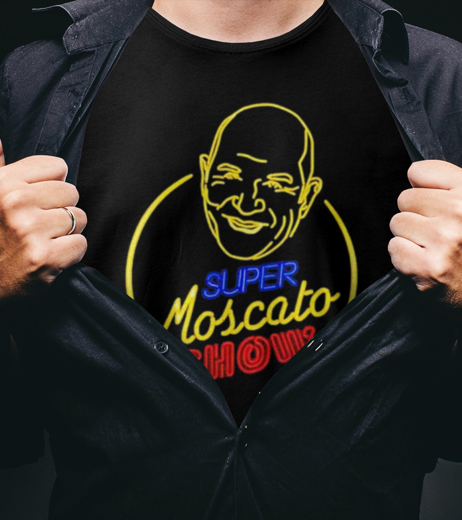 Super Moscato Show Neon Head Outline T-Shirt