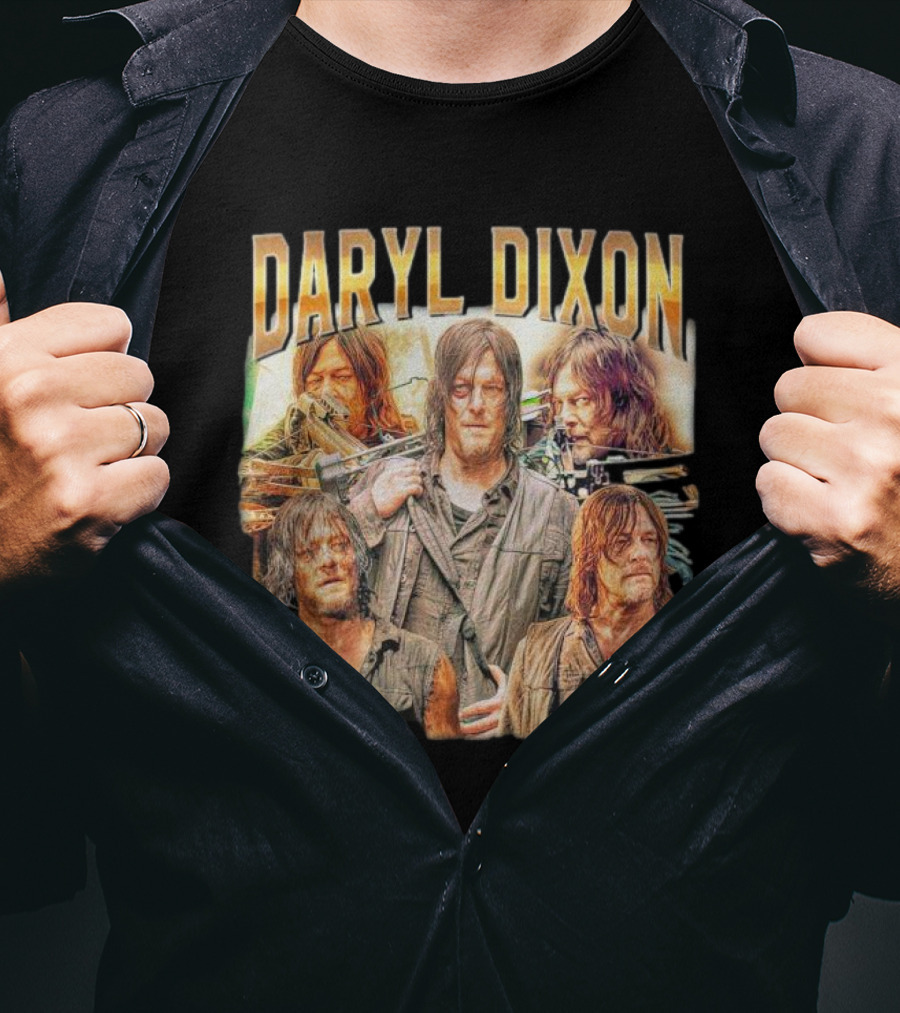 Daryl Dixon Crossbow Hunter Montage T-Shirt