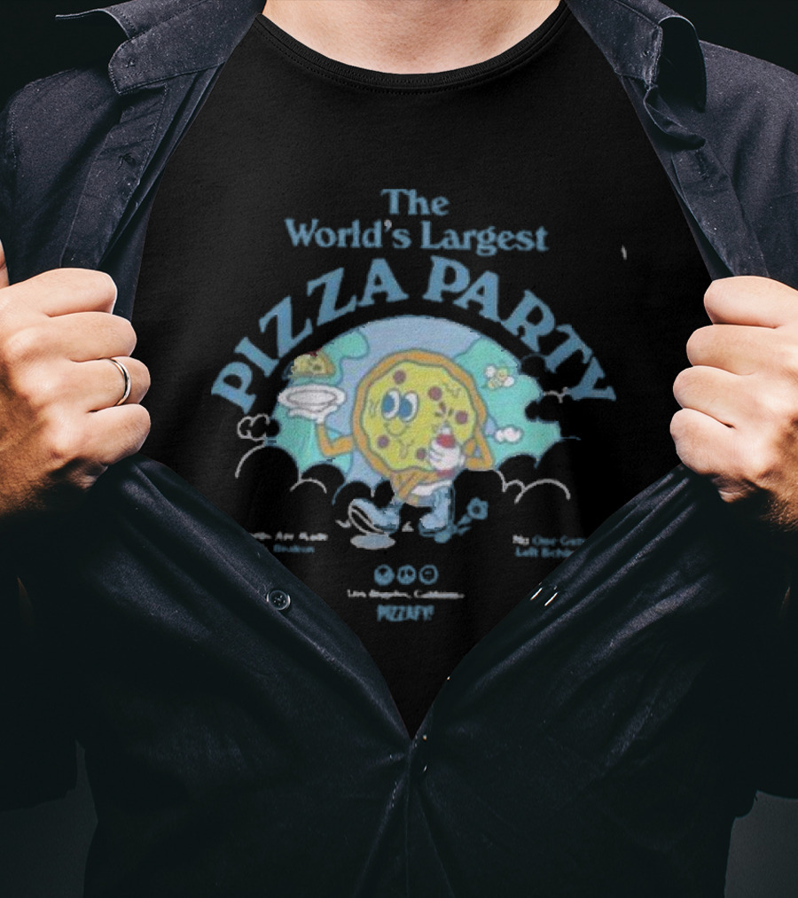 The World's Largest Pizza Party Los Angeles California Pizzafy T-Shirt
