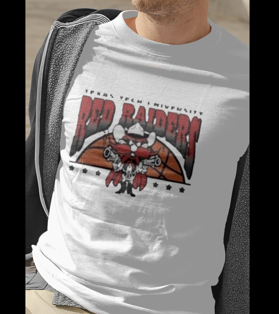 Texas Tech Basketball Red Raiders Guns Up Mascot T-Shirt