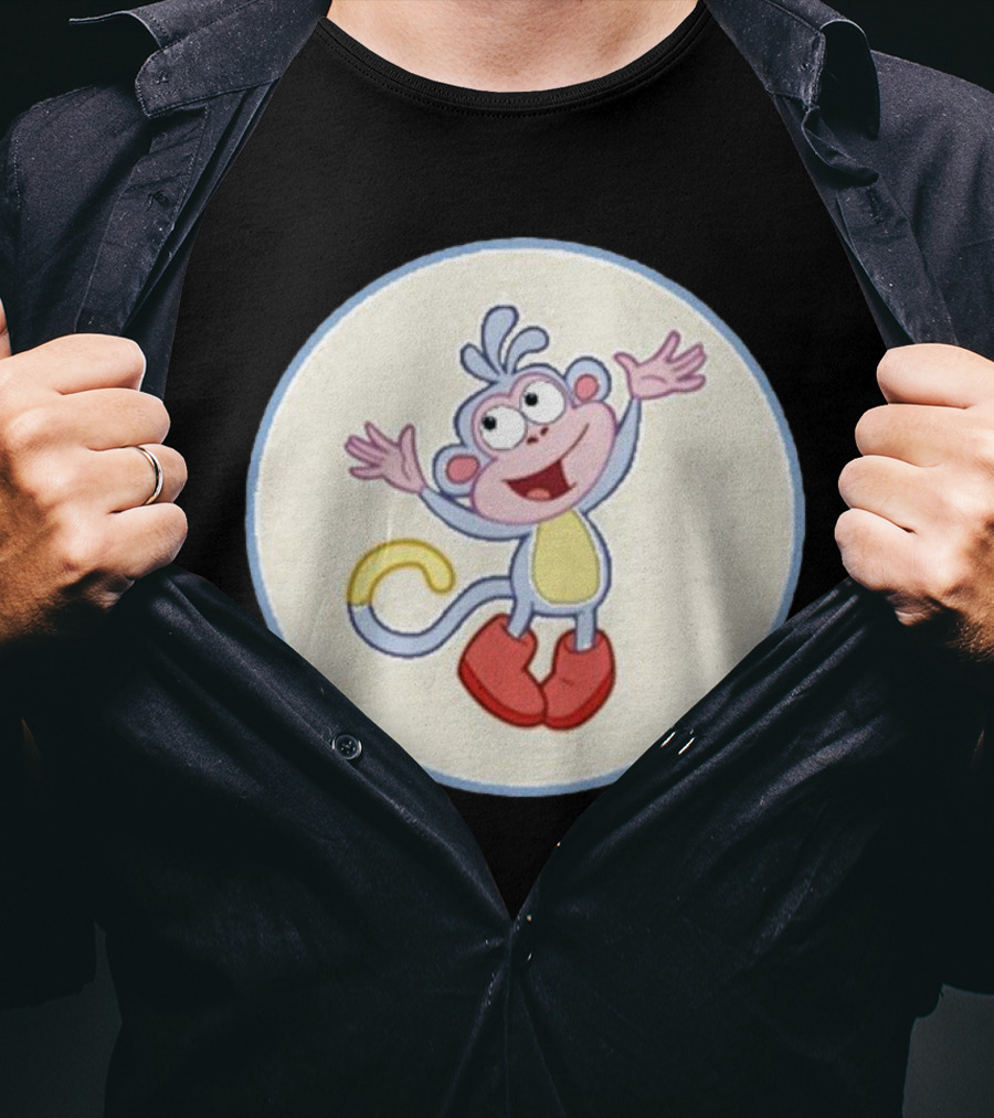 Boots The Monkey Character With Red Boots From Popular Children's Show T-Shirt