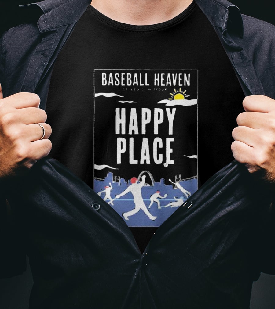 Cardinals Baseball Heaven Happy Place T-Shirt