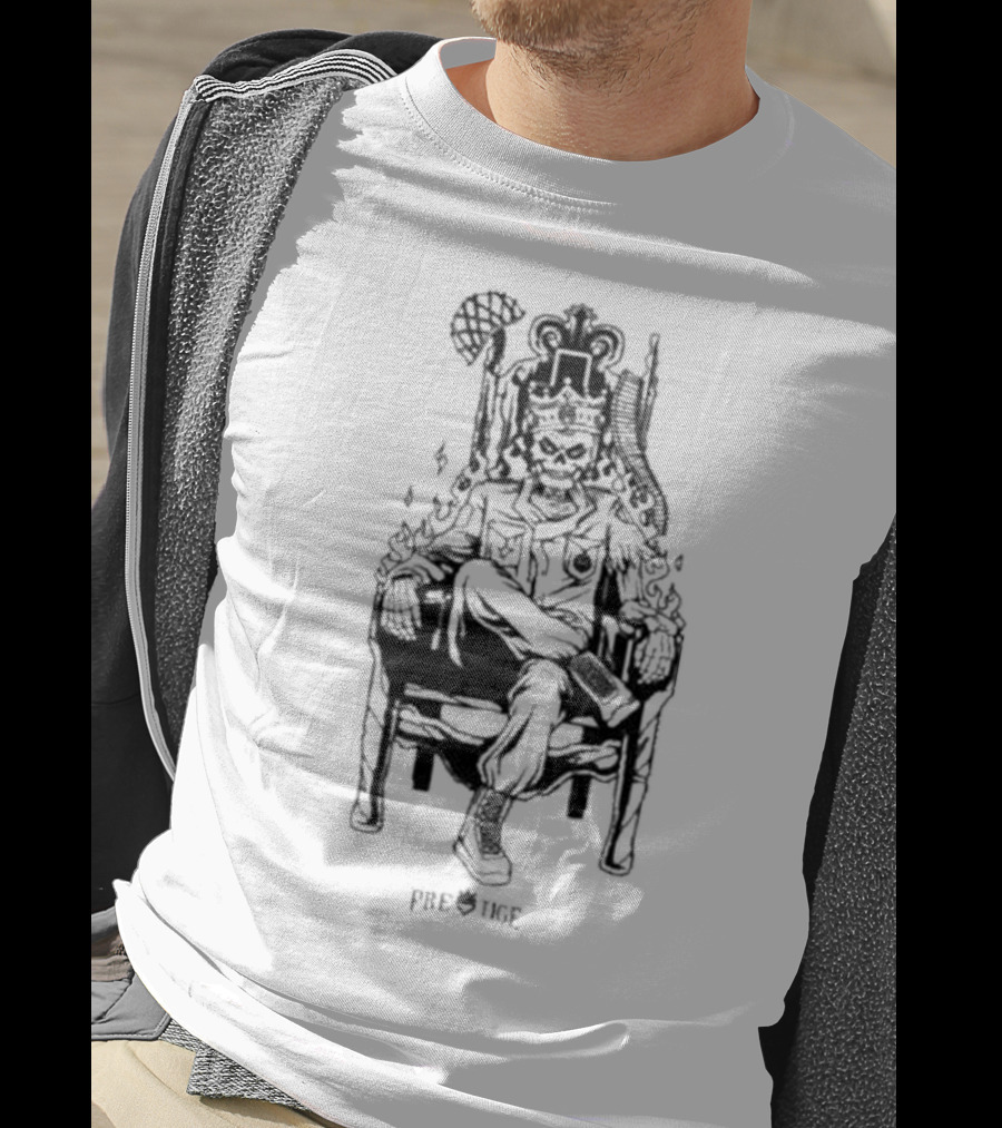Rich And Lonely Prestige Vegas King Skeleton Throne T-Shirt