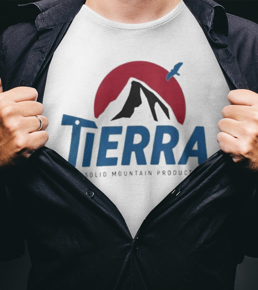 Tierra Solid Mountain Products Red Sun Blue Bird T-Shirt