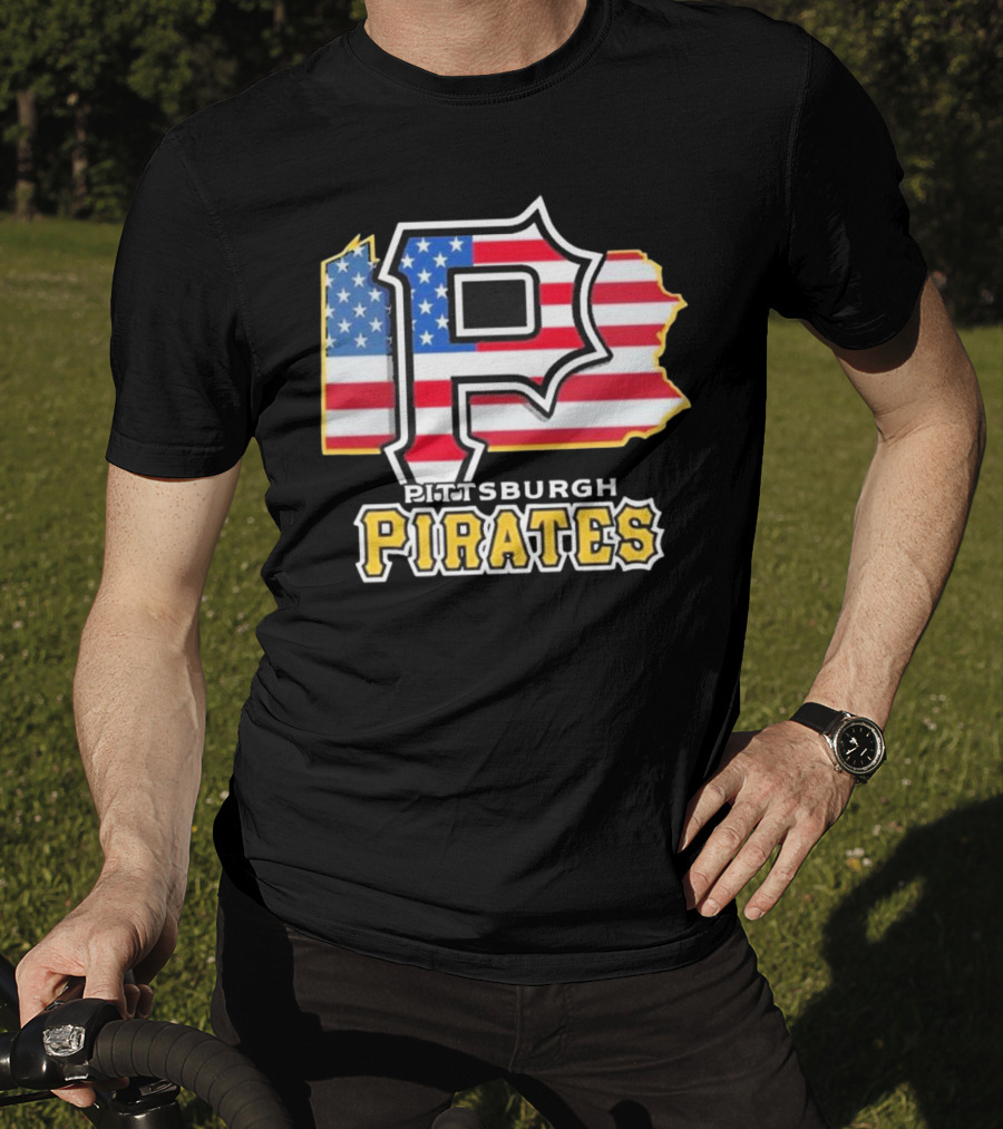 Pittsburgh Pirates American Flag Pennsylvania T-Shirt