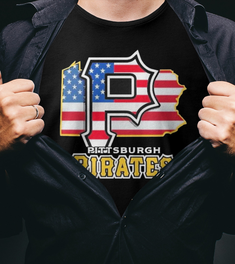 Pittsburgh Pirates American Flag Pennsylvania T-Shirt
